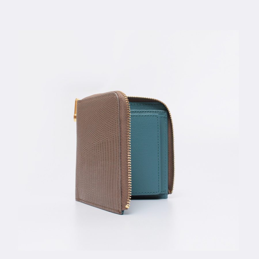 【新品未使用】ヴィオラドーロ　ポルタ　リザード型押しレザー 二つ折りL字型財布
